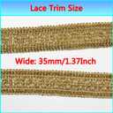 Hollow Lace Trim Polyester Braided Ribbon 10 Yards 35mm Wide Lace Trim for Sewing Crafts Clothing Curtains Accessories Lampshade Home DIY Decoration (Gold, 35mm Wide)