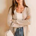 Arach&Cloz Women's Wool Blend Lightweight Business Casual Cardigan Sweaters Tops (Beige, S)