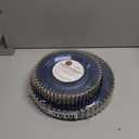 PLASTICPRO 32 Piece Combo Plastic Dinner Plates Disposable Plastic Fancy Heavy Duty Party Dishes 7 inch and 10 inch, Translucent Blue and Gold Beaded