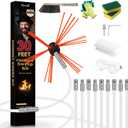 30 Feet Chimney Sweep Kit, Chrome Button Locking System, Chimney Cleaning Kit, Chimney Brush, Chimney Cleaning Tool, Chimney Cleaning System with 9 Flexible Chimney Rods