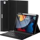 OYEEICE Keyboard Case for iPad 9th Generation - Wireless Detachable Keyboard Folio Cover with Pencil Holder for iPad 9th/8th/7th Gen 10.2 inch, iPad Pro 10.5" & iPad Air 3rd Gen - Black (Regular Style)