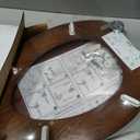 Angel Shield Elongated Wood Toilet Seat with Quiet Close, Easy Clean, Quick-Release Hinges (Elongated, Dark Walnut)