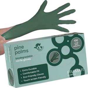 FRAMAR Green Gloves Disposable Latex Free  Powder Free Nitrile Gloves Small, Disposable Rubber Glove Small Nitrile Biodegradable Glove  100 Pk