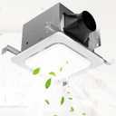 Bathroom Exhaust Fan with Light, 150 CFM Bath Ventilation Fans with 1200lm LED Light 3000K/4000K/6000K, Quiet 1.0 Sone Shower Ceiling Mount Vent Fan Lights Combo for Home/Office/Warehouse