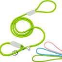 Nordkawa Durable Slip Lead - 5 FT Slip Leads for Dogs, Slip Lead Dog Leash Adjustable Dog Training Leash, Strong Nylon Rope Slip Leash for Large Medium Small Dogs (Green)