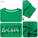 St Patricks Day Sweatshirt Women Shamrock Sweater Notre Dame Shirts Clover Top Irish Gift Long Sleeve Pullover (Green, XXL)