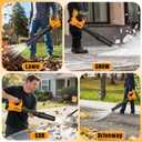 Leaf Blower Cordless,Electric Leaf Blower with 2 4.0Ah Battery Powered and Fast Charger, Cordless Blowers for Lawn Care and Car Dust Snow Blower,6 Speed Control,Orange