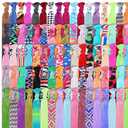 34 Pieces Elastics Hair Ties Ribbon Bulk No Crease Ponytail Holders Knotted Fold over Hair Bands for Women Girls