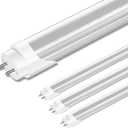 4 Pack T8 LED Bulbs 4 Foot, 24W 3000LM, 6000K Daylight, Ballast Bypass, Dual Ended Powered Type B Light Bulbs, LED Fluorescent Tube Replacement T8 T12, Non-dimmable
