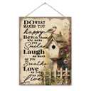 Inspirational Wall Decor, Do What Makes You Happy be Signs, Garden Decoration, Vintage Wooden Wall Decorations, Gardening Gifts for Plant Lovers Women, 7.9X10.2 inches