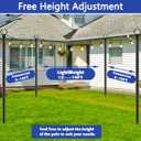 6 Pack 10 ft Heavy Duty Metal String Light Poles Adjustable Outdoor Lighting Stand for Patio,Backyard,Garden,Party & Wedding Rustproof & Sturdy with Hooks