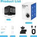 Spy Camera Hidden Camera, 4K Mini Cameras with Motion Detection, for Nanny Cam Wireless Surveillance for Indoor Home and Office Black