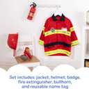 Melissa & Doug Fire Chief Role Play Costume Dress-Up Set (Red)