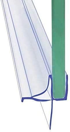 Frameless Shower Door Bottom Seal Shower Sweep with Drip Rail for 3/16-Inch Glass,36-Inch Long, Vinyl, Clear