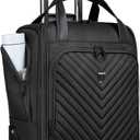 Carry-On Underseat Luggage with Wheels,18 inch Carry-on Luggage for Airlines,Underseat Lightweight Suitcase for Women,Softside Overnight Luggage for Business Travel (black zipper)