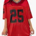 Women's Y2k Baggy T-Shirts V Neck Half Sleeve Sportswear Tees Jersey Top Streetwear, XL