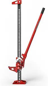 Big RED Torin 48" Ratcheting Off Road Utility Farm Jack, 3 Ton (6,000 lb) Capacity, Red