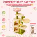 Erinnyees 38.2-Inch Flower Cat Tree for Kittens & Small Cats, 2 Condos
