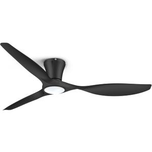 ocioc 52 Inch Black Ceiling Fans with Lights and Remote | Ultra Quiet,Reversible,Dimmable Light,Cool Comfort,6-Speed,Timers,Beep-Off,Easy to Install,Energy saving,Indoor/Covered Patio