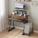 TigerDad Gaming/Computer Desk, Home Office Small Desk with Monitor Stand, Rustic Writing Desk, Dismountable Computer Tower Stand, Adjustable Storage Space, Modern Design Corner Table, 32 inches x 22 inches x 28 inches