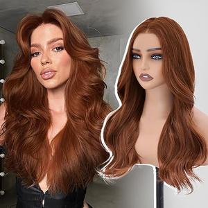 Auburn WigSynthetic Lace Front Wig 13X4 HD Wave Glueless Wigs Heat Resistant Wigs