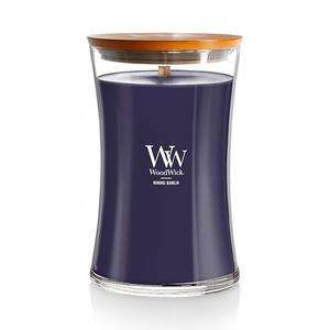 WoodWick Large Hourglass Candle Hinoki Dahlia - Premium Soy Blend Wax Pluswick Innovation Wood Wick Made in USA