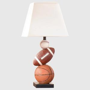 Kids Table Lamp, 14 Inch Football, Basketball & Baseball Design with Cute Lampshade, Sports-Themed lamp Ideal for Children's Bedroom Decor, Bedside Lamp Includes LED Bulb