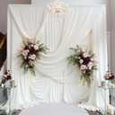 20ft15ft Ivory Backdrop Curtain for Wedding Parties, 4 Panels Wrinkle Free 15 FT Long Polyester Photo Backdrop Drapes Back Drop Cloth for Birthday Photography Background