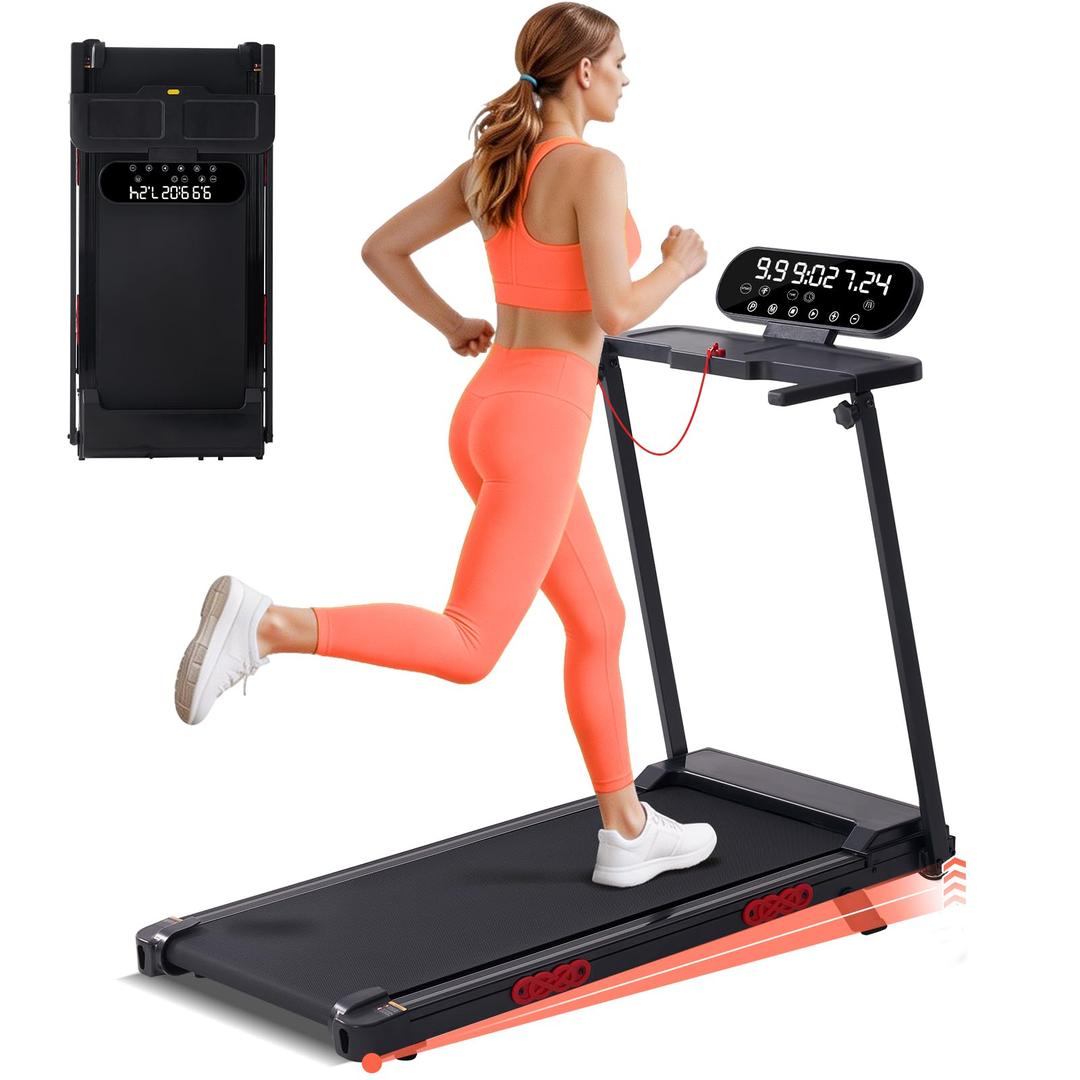 MCRG Portable Walking Pad Treadmill with Handle Bar Incline for Home Small, 3.5HP Electric Walking Pad Treadmill with Incline, Compact Mini Treadmill with Handles for Exercising, 0.6-10MPH, 400LBS