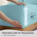 LuxClub 4 PC Queen Sheet Set, Queen Size, Deep Pockets 18" Wrinkle Free Cooling Bed Sheets Machine Washable Hotel Bedding Silky Soft - Aqua Queen