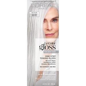 LOreal Paris Le Color Gloss One Step Toning Gloss, In-Shower Hair Toner with Deep Conditioning Treatment Formula for Gray Hair, Silver White, 1 Kit (4 Fl Oz (Pack of 1))