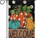 Fall Pumpkin Garden Flag 12x18 Inch Double Sided, Burlap Vertical Welcome Fall Garden Flag Autumn Thanksgiving Farmhouse Yard Outdoor Decoration