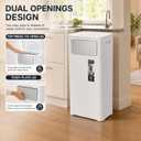 32L/8.45Gal Trash Can, Double Opening Cover Trash Bin, Waste Bin with Press top Lid, Garbage Can for Kitchen, Bathroom, Bedroom, Living Room, Office (White)
