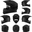 TCMT Youth Dirt Bike Helmet DOT Certified - Kids Full Face Motocross ATV Helmet with Goggles, Gloves and Helmet Bag for Off-Road, BMX, MX, Street Riding, Youth Small (Black)