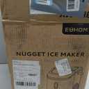 EUHOMY Nugget Ice Maker Countertop with Handle, Ready in 6 Mins, 34lbs Per Day, Removable Top Cover, Auto-Cleaning, Portable Sonic Ice Maker with Basket and Scoop, for Home/Party/RV/Camping (Silver)