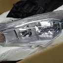 Headlights Assembly Pair with Bulbs for 2015 2016 2017 2018 Ford Focus S SE ST Halogen Headlamps Head Lights Replacement Driver and Passenger Side,Chrome Housing Amber Reflector