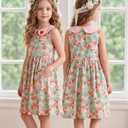 Little Bitty Strawberry Dresses Toddler Girls Cotton Sleeveless Casual Beach Summer Sundress Swing Princess Dress Pink 6T