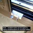 15 Sets Sliding Window Locks Bulk Aluminum Metal Security Door Locks Adjustable with Keys for Safety, Silver