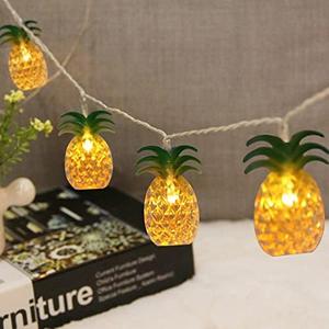 Vigdur 2 Packs Pineapple String Lights - Battery Operated with 20LED Fun Patio Lights for Party Bedroom Home Birthday Indoor Outdoor Hawaiian Tropical Tiki Gifts Decor,13Ft