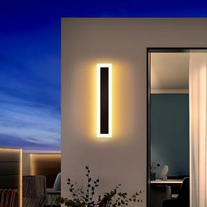 YuayiJubil Modern - Outdoor - Lights 1pack-11.82in, 3000k Long Wall Light for House/Porch, Waterproof Ip65 Black Outside Led Wall Mounted Sconce Lighting Fixtures, 11.82in-1pack