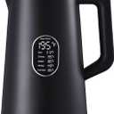 QUAXWELL 1.5L Electric Kettle Stainless Steel, Double Wall Cool Touch Teapot, Fast Boil,5 Temperature Control, LED Display, Auto ShutOff, BPAFree,Keep Warm Function, Ideal for Tea & Coffee,Black