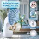 Hohean Wall Fragrance Plug in with Night Light Compatible with Bath & Body Works WallFlower Fragrance, Marine Style Essential Oil Diffuser Plug with Rotary Design (Shell Starfish Conch)
