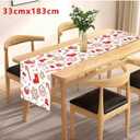 Christmas Table Runner Linen Winter Christmas Table Decorations Cartoon Candy Xmas Stocking and Snowflake Designs Holiday Table Runners Accessories for Home Party Decoration 72x13 Inch183x33cm