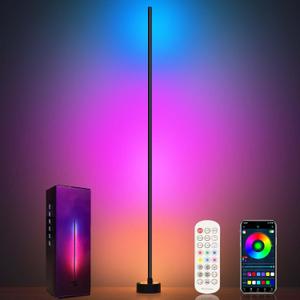 Corner Floor Lamp - Smart RGB LED Corner Lamp with App and Remote Control, 16 Million Colors & 68+ Scene, Music Sync, Timer Setting - Ideal for Living Rooms, Bedrooms, and Gaming Rooms (1_Pack)