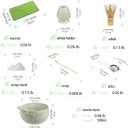 Inmorven Matcha Whisk Set, 7 Pcs Matcha Kit Includes Matcha Bowl, Whisk & Holder, Bamboo Scoop, Scoop Rest, Sifter & Tea Towell - Japanese Tea Tools For Ceremony Gift