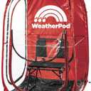 WeatherPod The Original Shark Tank MyPod 1-2 Person Pop-Up Pod - Stay Warm, Dry, and Out of The Sun - Weather Pod for Sports, Rain, or Wind (Red) 40"L x 40"W x 59"H
