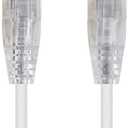 Monoprice Cat6 20ft White Component Level Patch Cable UTP 28AWG 550MHz Pure Bare Copper Snagless RJ45 SlimRun Series Ethernet Cable