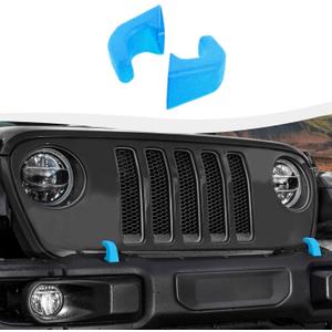 Bumper Tow Hook Covers 2Pcs Fit for 2007-2018 Jeep Wrangler JK JKU/for 2018-2026 JL JLU & Jeep Gladiator JT Exterior Accessories(Light Blue)