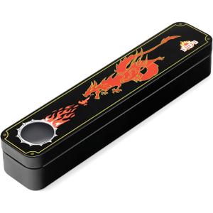 DNDND Dragon Scale Metal Dice Case,Metallic Dice Storage with Foam for Dungeons and Dragons D&D Dice (black 16mm)