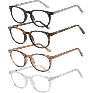Reading Glasses for Women Men Square Oval Readers with Spring Hinge Anti UV Glare, Magnification Strength: 3.5 x